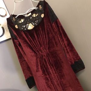 NWT Fineying Suede & Lace Dress